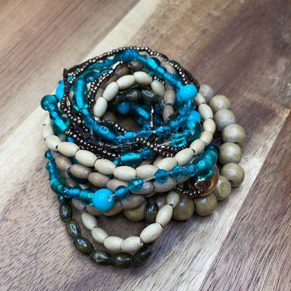 Stacked bracelet THREE bracelet sets boho style - Picture 3 of 4